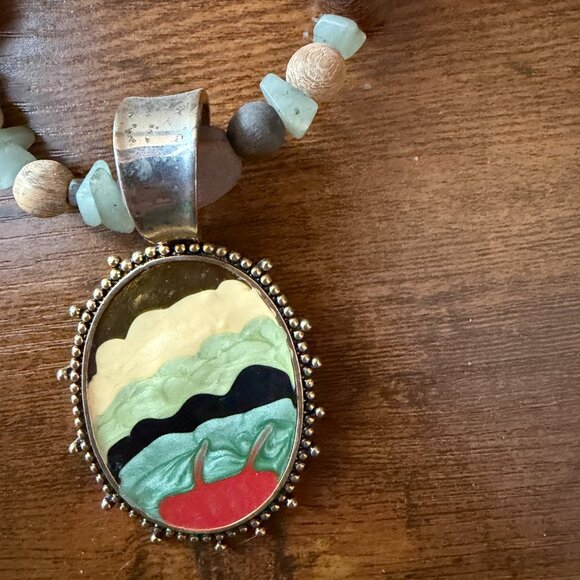 Colorful Wooden Beaded Necklace Set - Picture 3 of 13